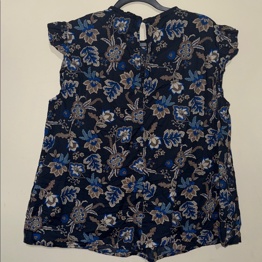 Lane Bryant Ruffle Cap-Sleeve Lace-Trim Top - Picture 6 of 7